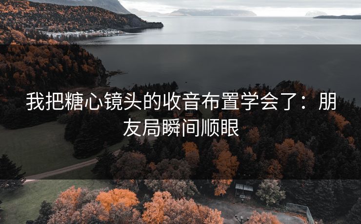 我把糖心镜头的收音布置学会了：朋友局瞬间顺眼
